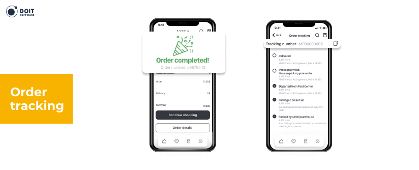 create a shopping app order tracking