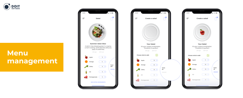 food delivery app development menu management