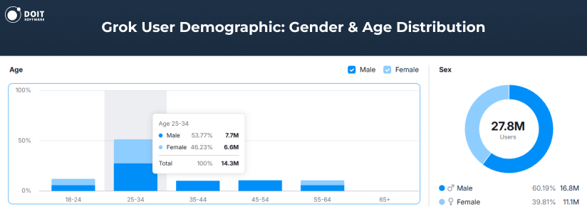 grok statistics users age gender
